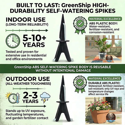 GreenShip 8 Pack Self Watering Planter Insert Watering Spikes, Watering Stakes with Wicking Rope, Plant Spikes for Indoor Outdoor Plants, Vacation Plant Watering Device for Planter Height 12" to 17"