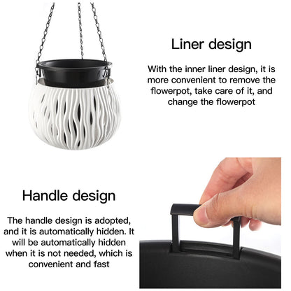 POTRUWE Imitation Rattan Plant Hangers with Base | Indoor Decorative Hanging Plant Holder Hanging Plant Basket for Wall/Window/Room Decor (Plant Not Included) (Gray)