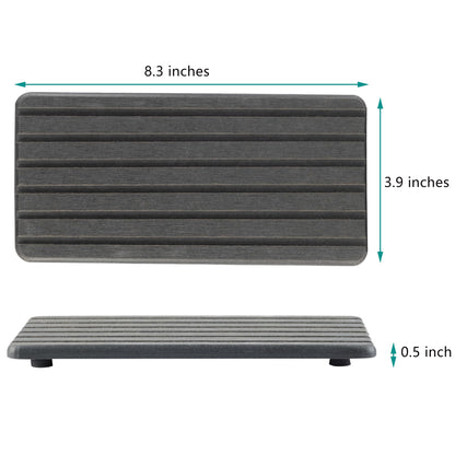 NiuYichee 2 PCS Water Absorbent diatomite Coasters, 8.3" x 4" Water Absorbing Stone Tray for Sink, Stone Drying mat for Kitchen Counter, Stone soap Tray Used for Hand Soaps & toiletries & Plants