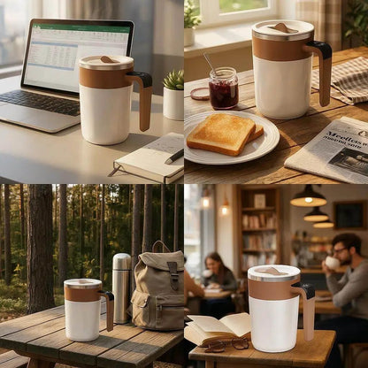 Lanchic Self Stirring Mug,Self Stirring Coffee Mug,Suitable for Coffee, Milk, Cocoa and Other Beverages (Black)