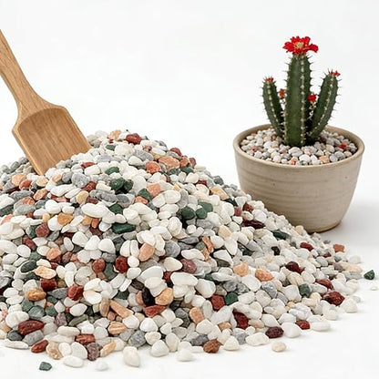 1/8 Inch Natural Aquarium Gravel, Small Pebbles for Fish Tank, Indoor Plants & Succulents, Mixed Color Mini River Rocks for Drainage, Terrarium, Top Dressing & Vase Filler, 12 lb