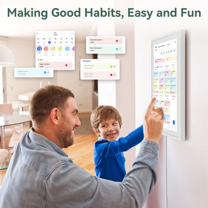 Digital Calendar,15.6 Inch Wall Planner Electronic Calendar&Chore Chart,Smart Wall Calendar Touchscreen Interactive Display for Family Schedules,Great for Organizing Your Routines,Wall&Desk Mountable,The Gift for Mother's Day