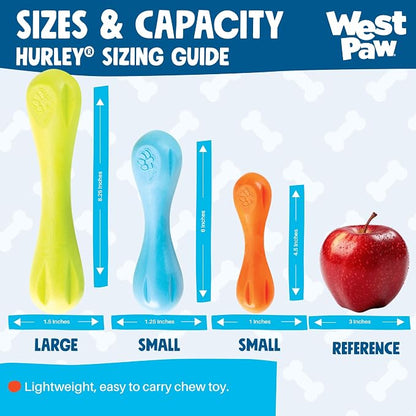 WEST PAW Zogoflex Hurley Dog Bone Chew Toy – Floatable Pet Toys for Aggressive Chewers, Catch, Fetch – Bright-Colored Bones for Dogs – Recyclable, Dishwasher-Safe, Non-Toxic, Large, Tangerine