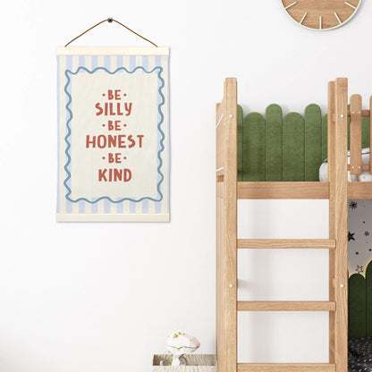 LKETW Inspirational Kids Room Poster Hanger Frame 12x16 Inch, Be Silly Honest Kind Positive Wall Art Posters for Classroom, Motivational Hanging Banner Decor for Kids Nursery Room Bedroom Playroom