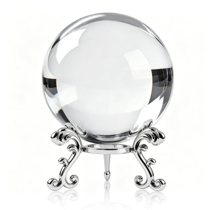 ZEERSHEE 3.9in Crystal Ball with Stand, Photography Prop for Decor
