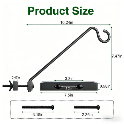 Josmimic 12-Inch Deck Bird Feeder Hanger for Railing, Outdoor Decor Plant Hanger, Balcony Railing Hook - 22LB Capacity - for Hanging Plants, Bird Feeders, Lanterns, Wind Chimes
