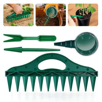 Seed Spreader 4PCS Sowing Seeds Dispenser Set Mini Seed Dispenser for Small Seeds Handheld Seed Planter Tool Seed Dibber Multifunctional Seed Spacer Gardening Tools