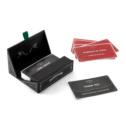 Italian Flash Cards - Learn Italian Language Vocabulary Words and Phrases - Basic Sentences for Beginners - Gift for Travelers, Kids, and Adults - Language Cards by Travelflips