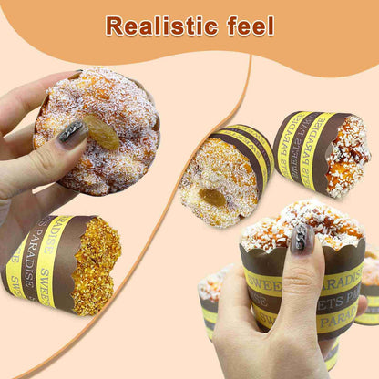SurpriseSeptember 6PCS Artificial fake cupcake, lifelike fake food display, fake cakes bread dessert decoration, used for party, family decoration, display props artificial cake model (B)
