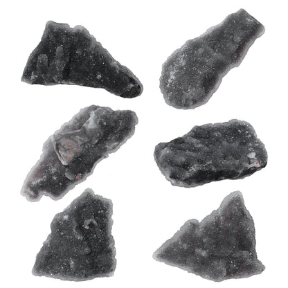 mookaitedecor Natural Sphalerite Crystal Geode Cluster, Irregular Shape Healing Stone Rock Mineral Black Sphalerite Specimen for Healing Home Decor, 0.22-0.44 LB