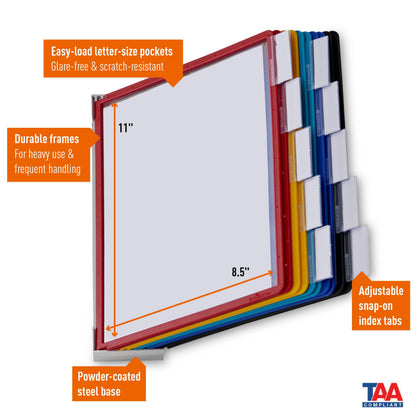 Durable Vario Wall Reference System, 10 Panels, Assorted Borders And Panels (Pack of 6)