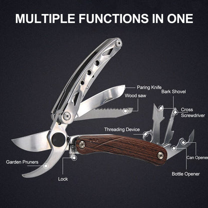 IGRARK Pruning Shears, 7 in 1 Garden Pruners, Multitools Folding Gardening Shears, 8" Professional Garden Scissors, Garden Clippers, Garden Shears Pruning, Pruning Scissors