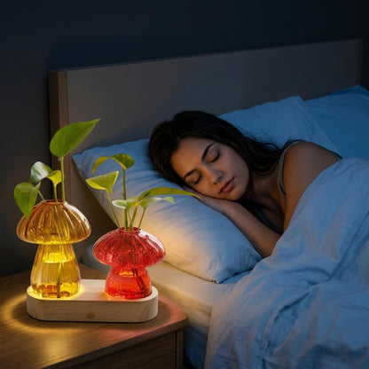 Propagation Vase with Light，Plant Propagation with Stepless Dimming Function for Home Office Night Decor,Led Hydroponic Plant Jars Valentines Day Gifts for Mom Women Plant Lovers