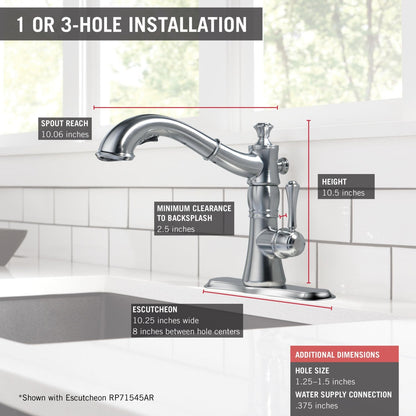 Delta Faucet Cassidy Pull Out Kitchen Faucet, Polished Nickel Kitchen Sink Faucet, Kitchen Faucet with Pull Out Sprayer, Magnetic Docking Spray Head, Polished Nickel 4197-PN-DST