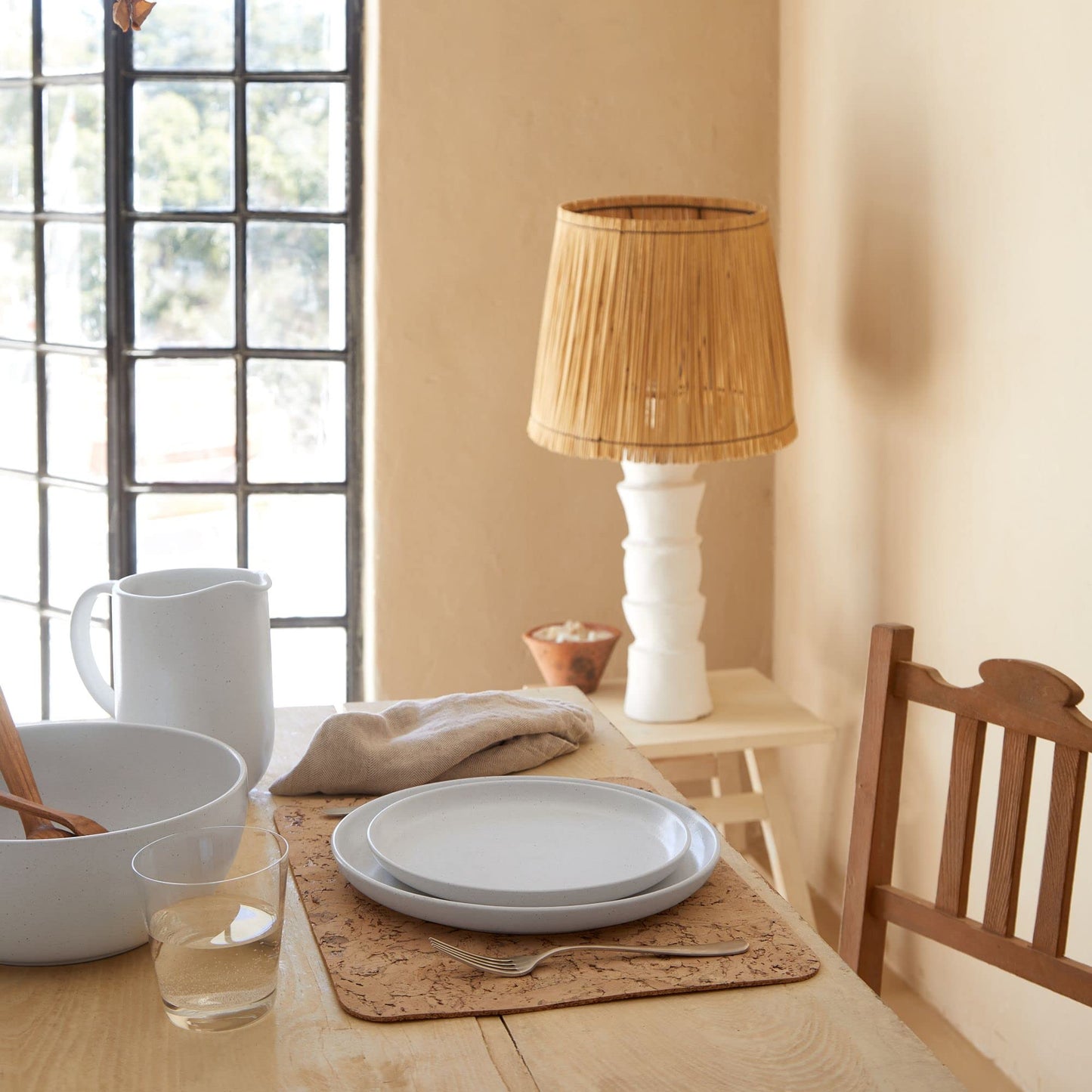 Casafina Ceramic Stoneware 18-Piece Place Setting Service for 6 with Cereal Bowls - Pacifica Collection, Salt White | Microwave & Dishwasher Safe Dinnerware Set | Restaurant Quality Tableware