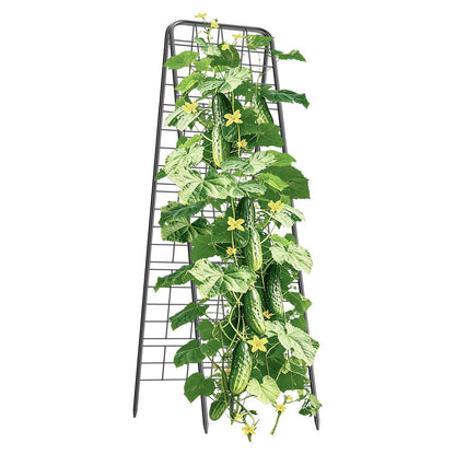 100% Metal Cucumber Trellis for Raised Bed,62"x17" A-Shape Garden Plant Support for Climbing Plants, Heavy Duty Metal Garden Trellises Plant Support for Vine Vegetables Outdoor (Black, 62x17inch(H*W))