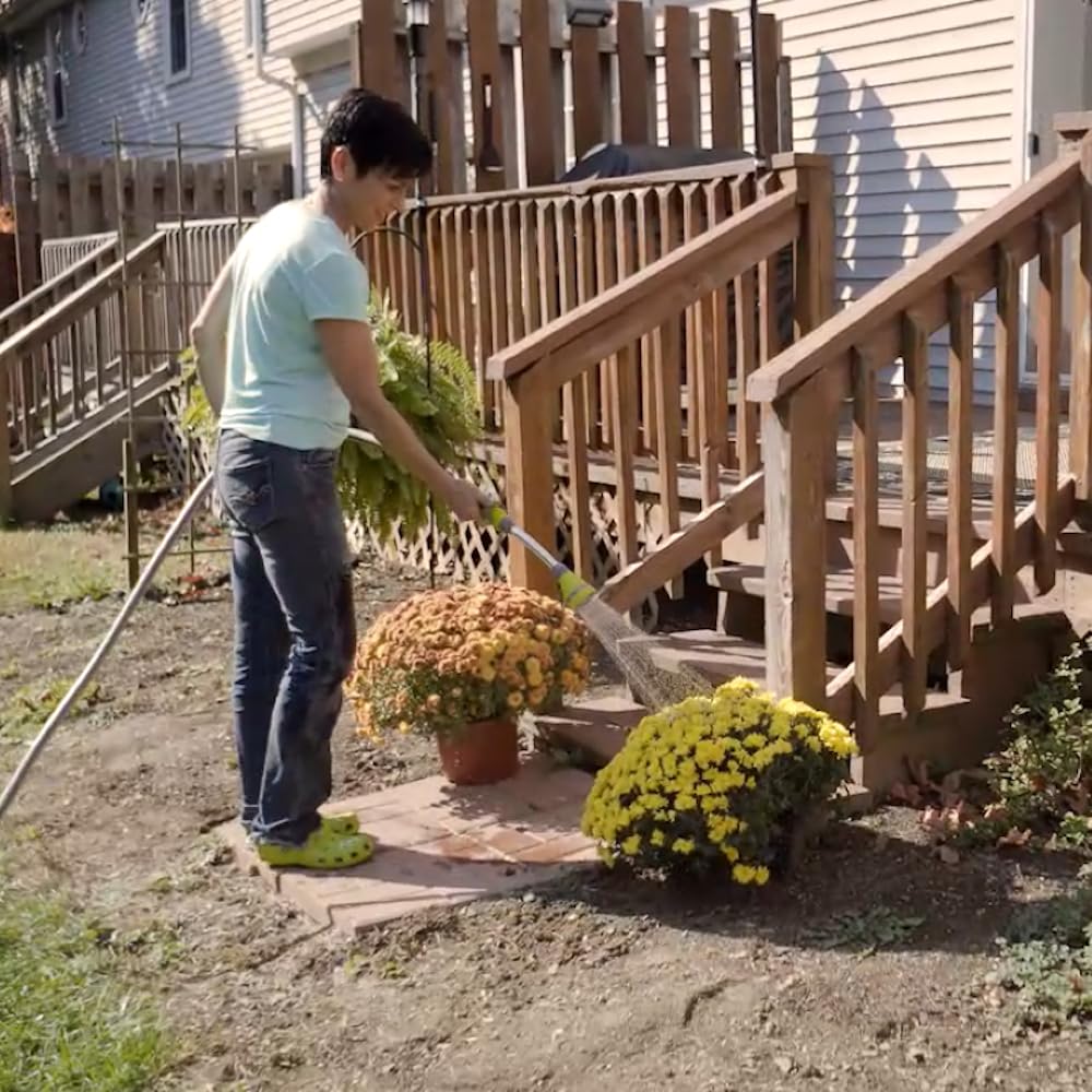 Watering Wand - The Relaxed Gardener 15" Garden Hose Nozzle Sprayer 8 Adjustable Spray Patterns and Thumb Control Shut Off Valve