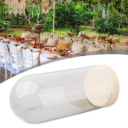 Glass Dome Cover With Wood Cork Base For Succulent Plant Flowers DIY Terrarium Vase Home Office Table Decors(8 * 18cm)