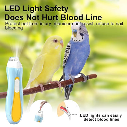 Bird Nail Grinder,Bird Nail Trimmer,Bird Beak Trimmer with LED Lights,Electric Bird Beak Grinding Stone,with 6 Grinders Adjustable Speed,for Budgies,Parakeets,Conure,Cockatiels,Lovebirds,Finches.