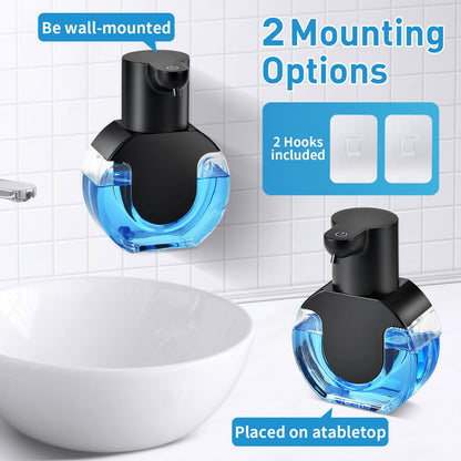 Foam soap Dispenser 15oz/420ml Foaming Hand Sanitizer Touchless Wall Mount with 4levels Adjustable Free Touch Electric Rechargeable with Sensor for bathrooms Kitchens Offices