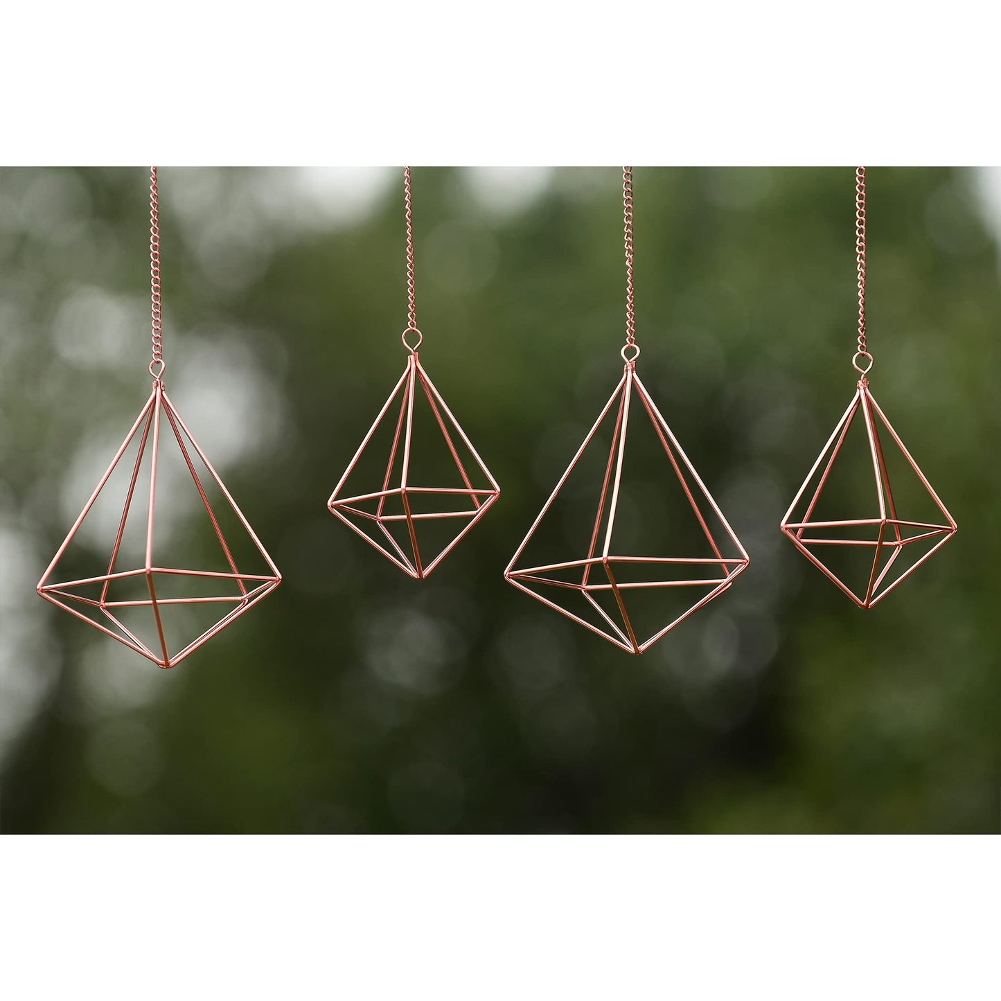 libproqia Hanging Air Plants Holders Geometric Airplant Hangers Rose Gold Tillandsia Holder Metal Pink Himmeli Metal Airfens Planter for Home Décor 4Pcs …