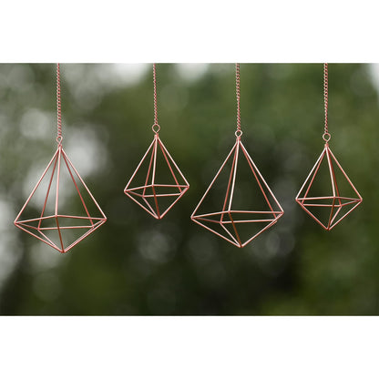 libproqia Hanging Air Plants Holders Geometric Airplant Hangers Rose Gold Tillandsia Holder Metal Pink Himmeli Metal Airfens Planter for Home Décor 4Pcs …