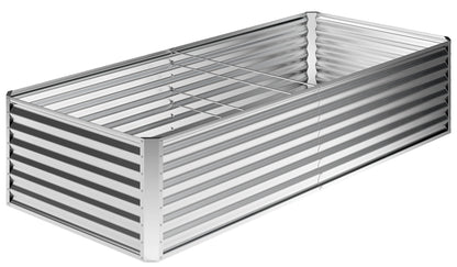 Nedenyou 8x4x2FT Galvanized Raised Garden Bed,Planter Raised Beds-Metal Garden Box,Large Plant for Outdoor Planting, Vegetables Bed，Flower,herb-Silver