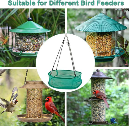 Seed Catcher for Bird Feeders, 20'' Bird Feeders for Outdoors Hanging, Birds Feeder Seed Catcher Tray with Adjustable Hanging Hoop for Outdoor Garden Accessories