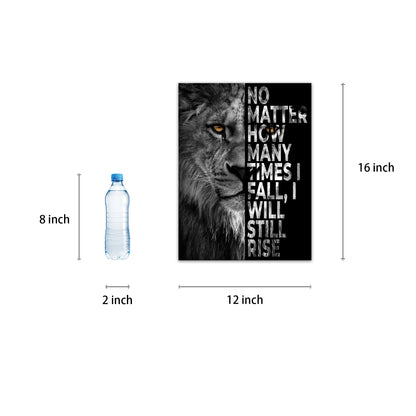 SKASNFAI Lion Canvas Wall Art Black and White Animal Inspirational Motivational Quotes Prints Posters Office Decor Framed Ready to Hang (12x16 inch)