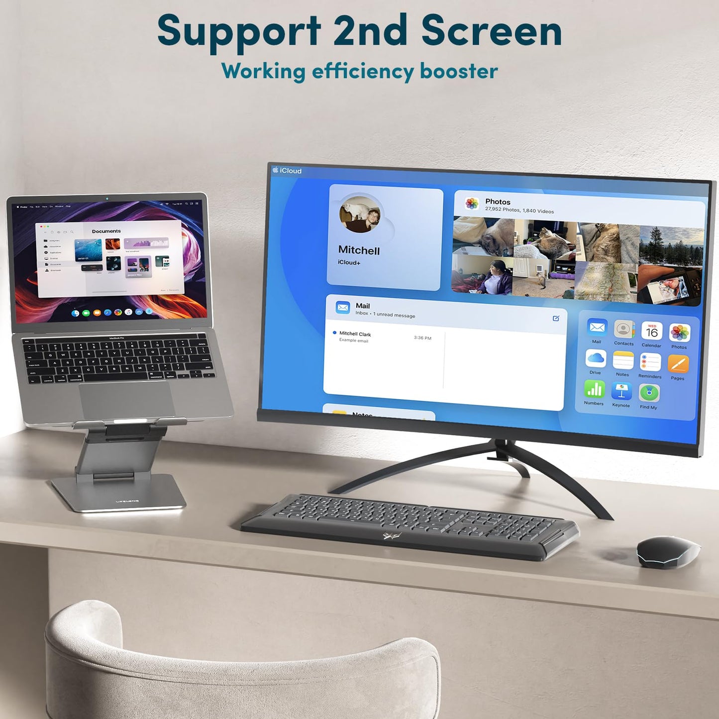 Lifelong Ergonomic Adjustable Laptop Stand for Desk - Height Up to 20" Portable Computer Laptop Riser Holder, Fits All MacBook Air & 10 15 17 Inches Laptops, Back to School Gift for Men & Women