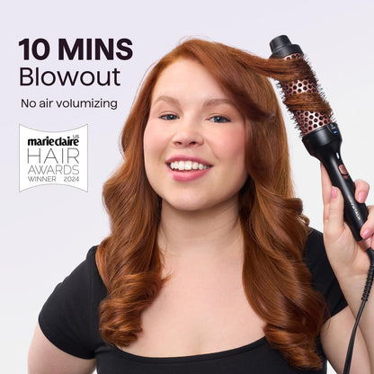 Wavytalk Updated Version Thermal Brush, 1.5 Inch Negative Ion Blowout Express Thermal Round Brush Creates Salon-Quality Blowouts, lonic Frizz Reduction Makes Hair Shinier & Smoother (Millennial Pink)