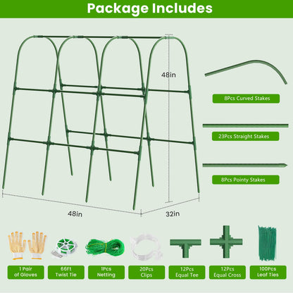 Cucumber Trellis for Raised Bed, U-Shape Garden Trellis for Climbing Plants Outdoor, Metal Arch Vegetables Trellis, Plant Support for Grape Vine Beans Squash Peas Flower