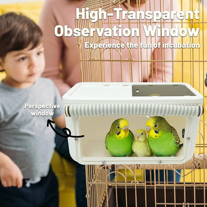 Parakeet Nesting Box,Transparent Bird House,Parakeet Breeding Box,Bird Nest for Cage,Bird House with Curtains Perch Wood,Bird Cage Accessories for Lovebirds Cockatiel Budgie Conure Parrot