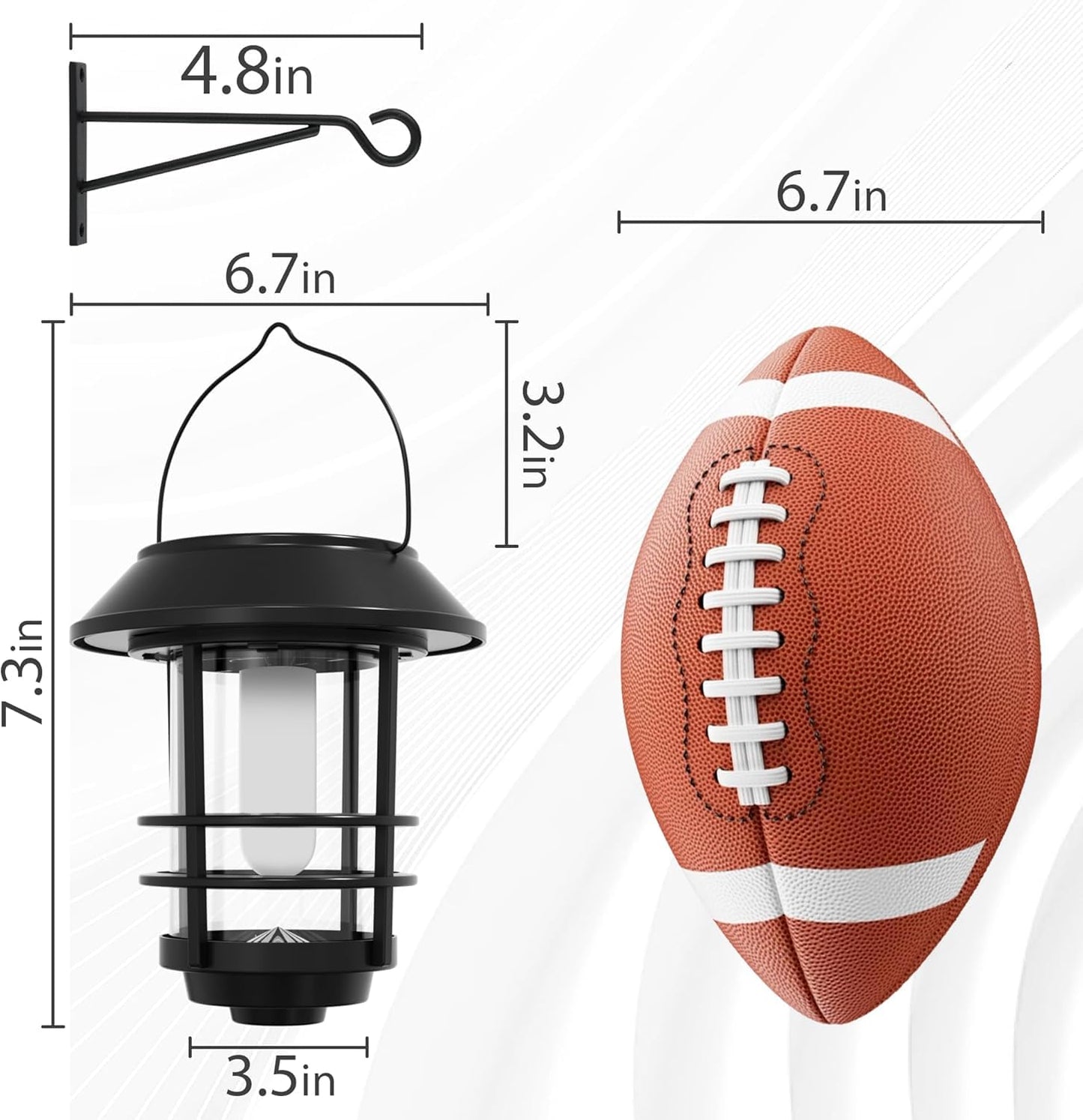 Otdair Solar Lanterns Outdoor Waterproof, 2 Pack Flickering Flames Wall Garden Decor , Hanging Solar Lights Wall Mount Decorations for Halloween, Front Porch, Patio, Yard