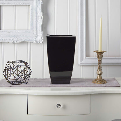 Nearly Natural 13in. Tapered Square Metal Planter
