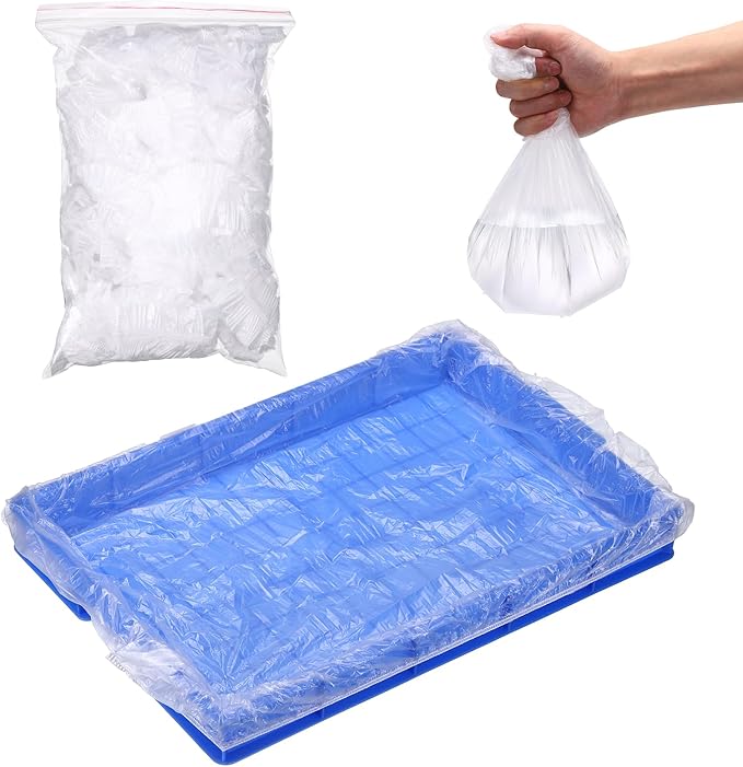 Disposable Bird Cage Liners, Clear Plastic Cage Liners for 28x20 Inch Pallets Tray Universal Elastic Film, (30 Pcs), Intended for Parakeet/Cockatiels/Rabbit/Guinea Pig