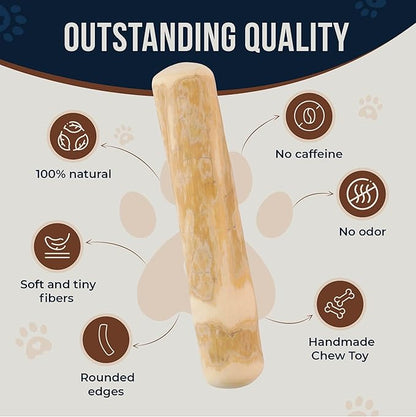 Coffee Wood Dog Chew Sticks 6.5" & Dog Rope Toys for Puppy - 100% Natural Puppy Chew for Teething, Organic Wood Stick - Size XS