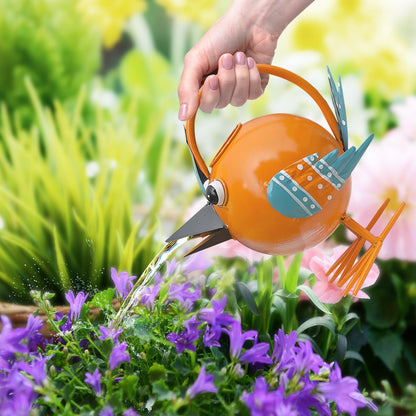 Metal Cute Bird Watering Can,Watering Can Indoor/Outdoor Plants, Decorative & Functional 1.8 L/0.5 Gallon Water Pot for House Flowers Plant, Home,Farmhouse Garden Decor