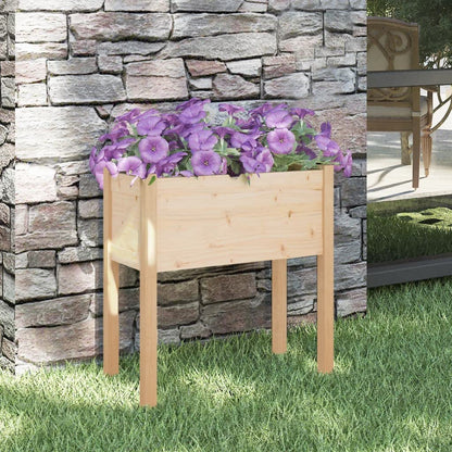 WXGTBKPR Solid Pine Wood Garden Planter Box, 27.6-Inch Square Outdoor Flower Bed for Patio, Deck, Balcony, Rustic Vegetable Container Stand
