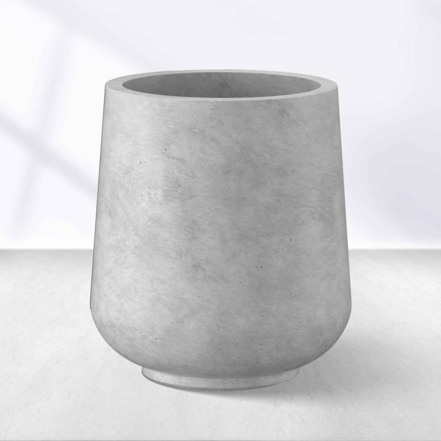 Kante 11.6" Dia Round Concrete Planter, Outdoor Indoor Large Plant Pots Containers with Drainage Hole and Rubber Plug for Home Garden Patio, Gray Concrete