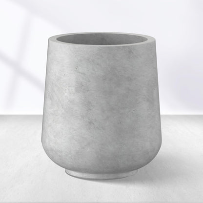 Kante 11.6" Dia Round Concrete Planter, Outdoor Indoor Large Plant Pots Containers with Drainage Hole and Rubber Plug for Home Garden Patio, Gray Concrete