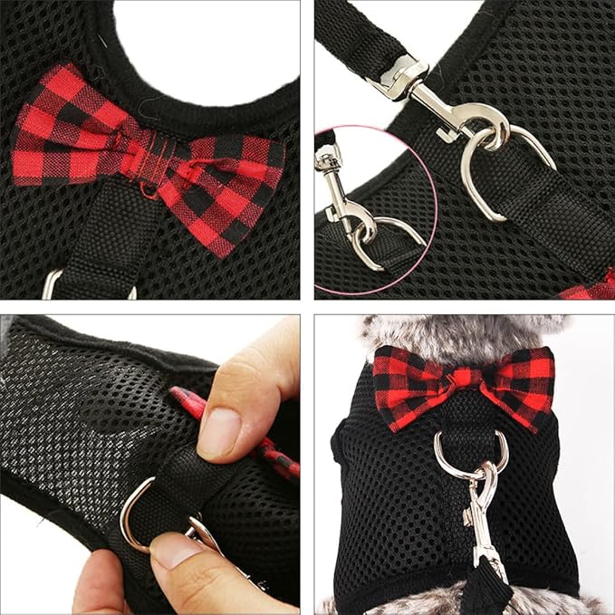 YARNOW Pet Harness Vest for Small Pets, Breathable Mesh Chest Strap, Size L (35-40cm), Adjustable No-Pull Leash for Rabbits, Guinea Pigs, and Squirrels