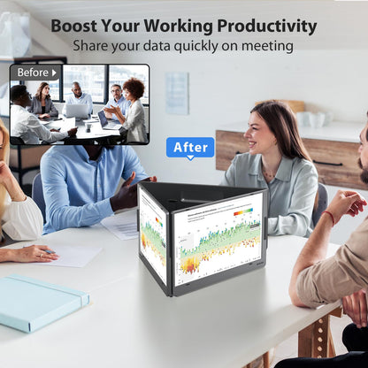 KYY Triple Laptop Screen Extender, 15.6" 1080P FHD IPS Dual Portable Extended Monitor, USB C Travel Display for 12-17'' Laptop, 210°Rotation & Kickstand, Plug and Play (Windows Only)