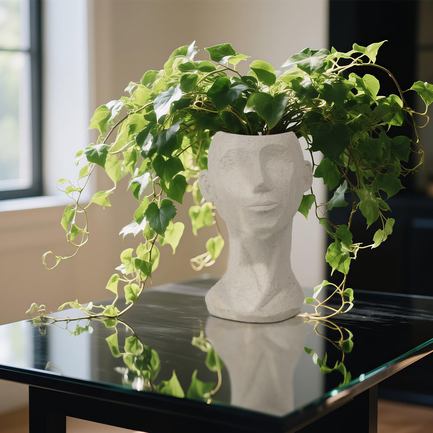 LC LCdecohome Face Vases Flowers Bust Planter - Greek Statue Flower Vase for Home Roman Décor Living Room Grecian Bust Pot Head Planters Indoor Unique Planters for Indoor Plants 6.5 * 5.9 * 9.8 Inch