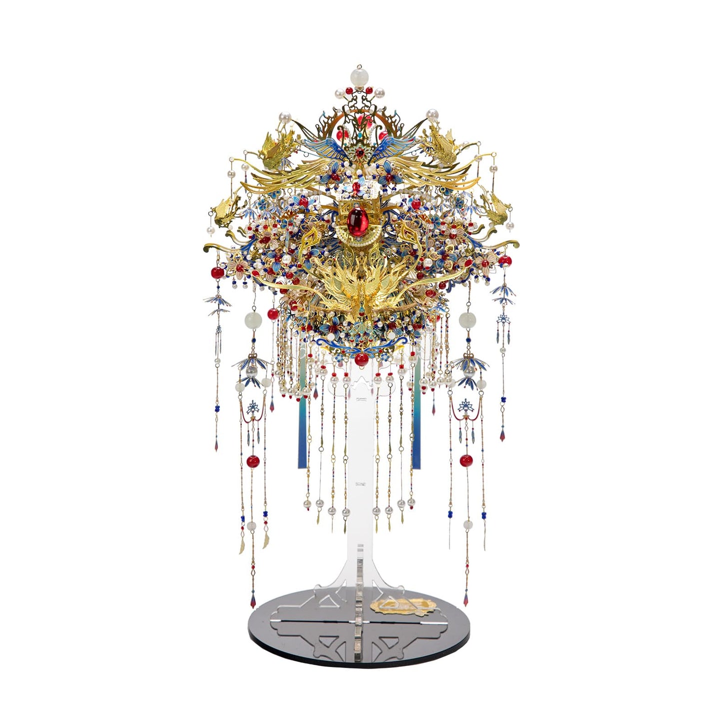 MU Phoenix Crown 3D Metal Puzzles, Chinese Ancient Gemmy Coronet Model Kits Building for Adult, Birthday Wedding Gift Home Decoration