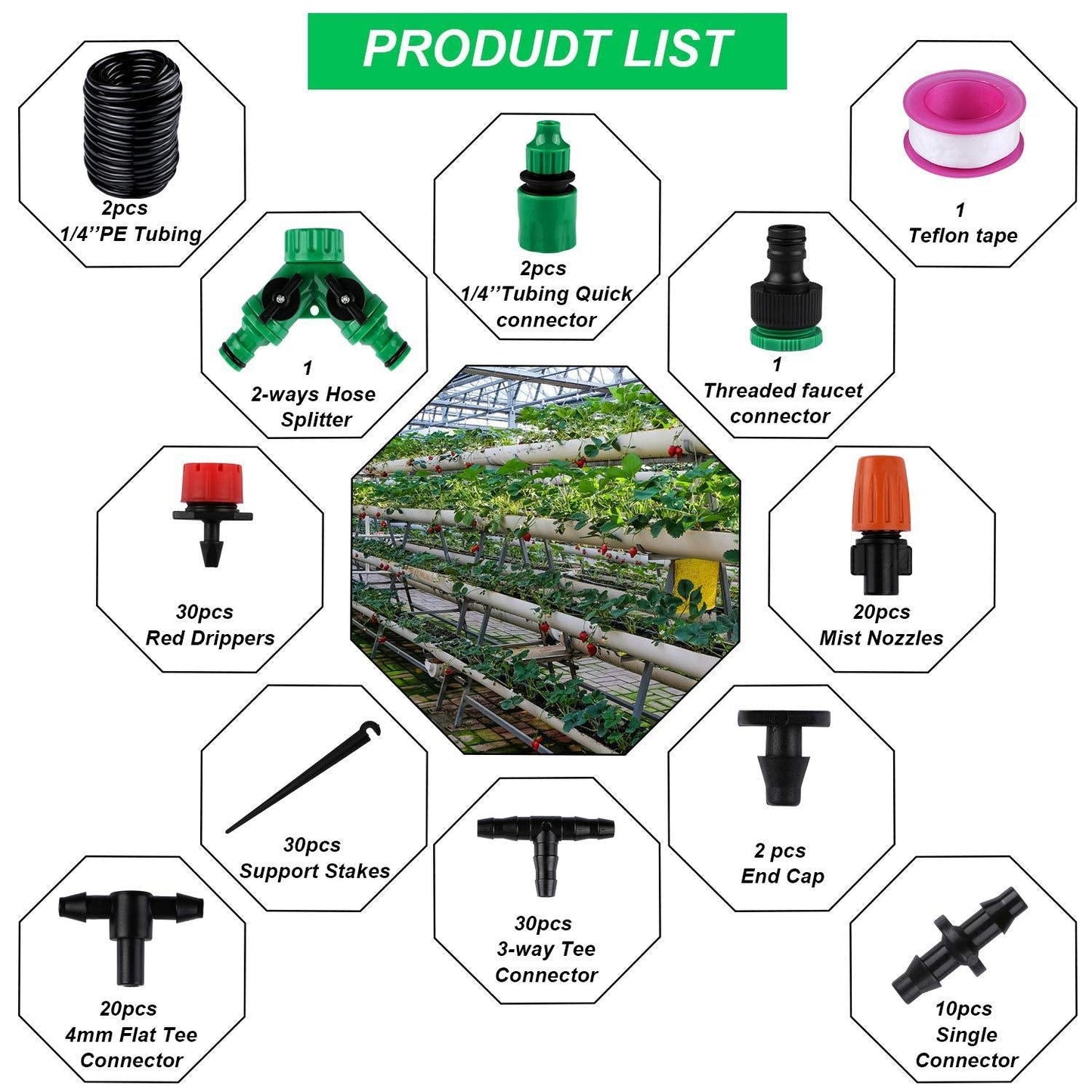 98.5FT Drip Irrigation System Kit, 149PCS Automatic Micro Drip Irrigation Kit for Garden Greenhouse, Adjustable Watering System for Flower Bed, Patio & Lawn, DIY Plant Self-Watering Garden Hose