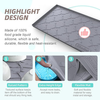 SIKADEER 37" x 19" Under Sink Mat Waterproof, Silicone Mat Kitchen Drawer Shelf and Cabinet Liner, Sink Protector for Kitchen Organizers and Storage, Boot Tray Pet Food Mats