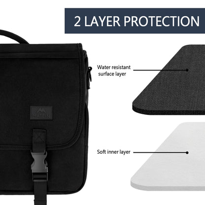 MATEIN Messenger Bag for Men, Briefcases Lightweight Men's Laptop Bag 15.6 inch Water Resistant Crossbody School Satchel Bags Computer Work Office Bag with Shoulder Strap, Black