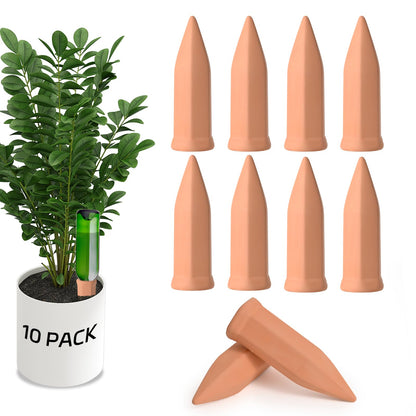 APPD Terracotta Watering Stakes10 Pack Automatic Plants Watering Devices Terracotta Self Watering Spikes for Wine Bottles Great for Indoor & Outdoor Plants
