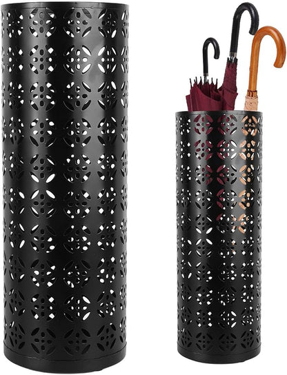 Round Umbrella Organizer Bin, Freestanding Metal Umbrella Holder Umbrella Stand Rack for Entryway, Canes Walking Sticks Holder Rain Collection for Home, Office (Large)